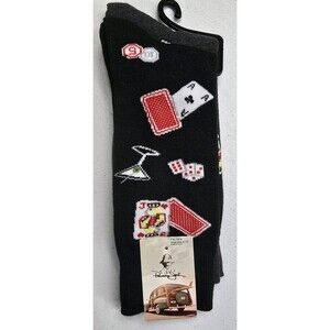 NWT Panama Jack Socks 2 Pack Mens 8-12 Black Dice Die Cocktail Gray